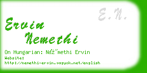 ervin nemethi business card